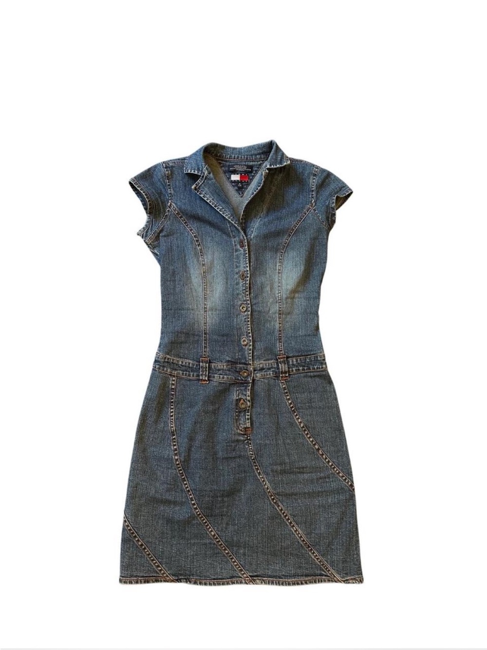 Tommy Hilfiger Denim Button-Front Short-Sleeve Dress